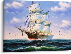 Kép egy hajóról a hullámokon (70x50 cm)
