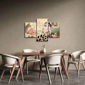 Kép - kubizmus -harlequin and rose (90x60 cm)