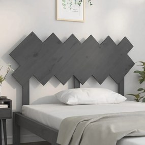 szürke tömör fenyőfa ágyfejtámla 132x3x81 cm