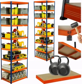 Tárolószekrény fém állvány Helios 270x90x50cm 8Px275kg Tömör Magas