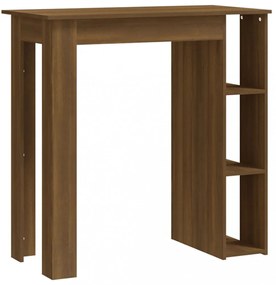 barna tölgy színű szerelt fa bárasztal polccal 102x50x103,5 cm