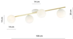 Mennyezeti lámpa SPLENDI 4xE14/10W/230V fehér/arany