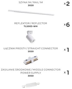 Zuma Line 3047 - Spotlámpa sínrendszerrel TORE 6xGU10/35W/230V fehér