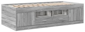 szürke sonoma kanapéágy fiókkal matrac nélkül 100x200 cm