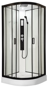 Petrus 90x90 cm íves hidromasszázs zuhanykabin