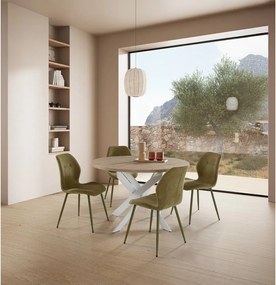 Zöld kárpitozott étkezőszék szett 4 db-os Ansu – Marckeric