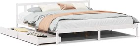 vidaXL fehér tömör fenyőfa ágy matrac nélkül 180 x 200 cm