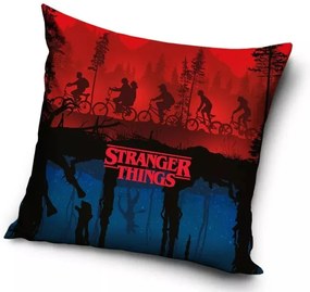 Stranger Things párna, díszpárna 40x40 cm piros-kék