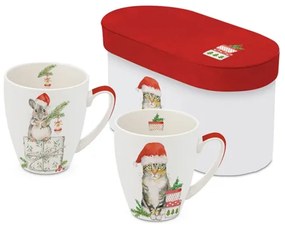 Cicás és egérkés porcelán bögre 2 db szett díszdobozban Fridolin & Kitty