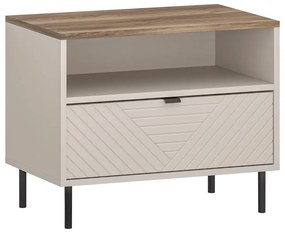 EYCO 1S éjjeliszekrény, kasmír/castello tölgy
