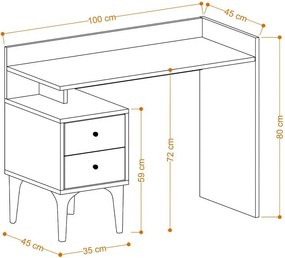 Puuk Oak íróasztal