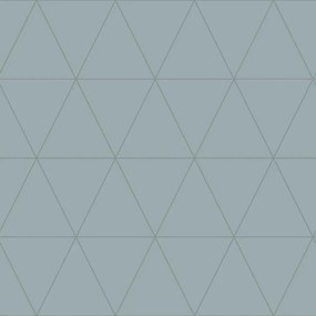 Kék Flizelin Tapéta Háromszögek Rombusz Csíkok