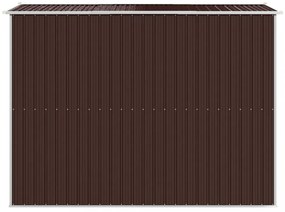 sötétbarna horganyzott acél kerti fészer 192 x 274 x 223 cm