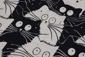Fekete-szürke fürdőszobai kilépő szett 2 db-os 60x100 cm White Cats – Foutastic