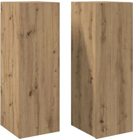 vidaXL 2 db kézműves tölgy színű szerelt fa TV-szekrény 30,5x30x90 cm