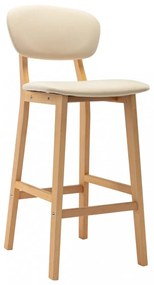 vidaXL 2 db krémszínű szövet bárszék