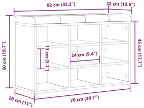 Tárolópad Fekete Tölgy 80x30x48 cm Műgyanta