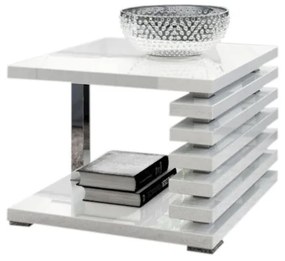 GUIDE dohányzóasztal, 60x44x60 cm, magasfényű fehér