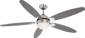 Globo 0308 Mennyezeti ventilátor króm,matt króm test, bükk,grafitszürke MDF lapát, üveg búra, 1X60W E14, 50Hz, 3 fokozatú, 2 irányú forgás,láncos húzókapcsolóval