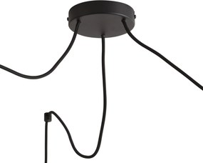 Retro függőlámpa piros, fekete színnel, 3-lámpás - Monti