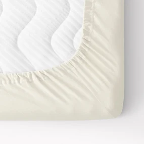 Goldea jersey körgumis lepedő - krémszínű 90 x 200 cm
