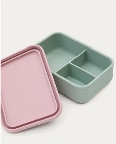 Rózsaszín-türkiz szilikon gyerek uzsonnás doboz Lili – Kave Home