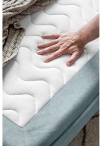 Világoskék bársony kinyitható kanapé 225 cm Charming Charlie – Miuform