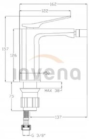 Invena Neri, szabadon álló bidé csaptelep, fekete matt, BB-01-004-L