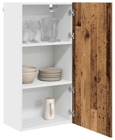 Függő szekrény Riga Régi fa és fehér 50 x 31 x 100 cm Faanyag