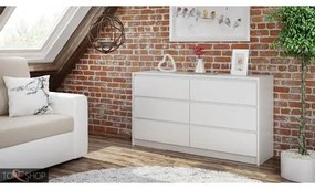 6 fiókos komód 140 cm fehér