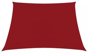 piros négyzet alakú oxford-szövet napvitorla 3,6 x 3,6 m