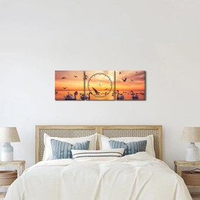 Kép - Hattyúk (órával) (90x30 cm)