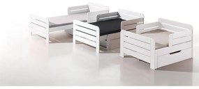 Fehér bővíthető borovi fenyő gyerekágy ágyráccsal Jumper – Vipack