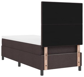 Box Spring Ágy Matrac Sötétbarna 90x200 cm Szövet
