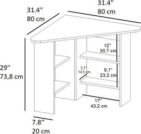 Corner - fehér íróasztal