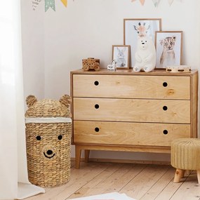 Natúr színű vízijácint játéktároló kosár ø 30x56 cm Bear – Compactor