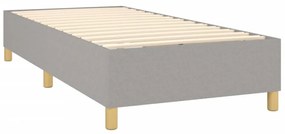 világosszürke szövet rugós és LED-es ágy matraccal 80 x 200 cm