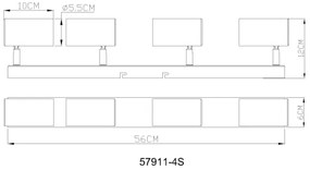 Globo 57911-4S - Spotlámpa ROBBY 4xGU10/25W/230V