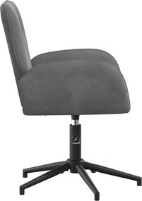 vidaXL forgatható íróasztali szék 54 x 55 x 90 cm Sötétszürke Bársony