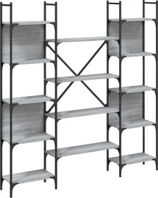 vidaXL szürke sonoma színű szerelt fa könyvespolc 155,5x24x166,5 cm