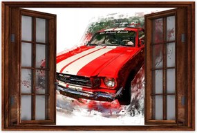 Poszter 60x40 Piros Ford Mustang