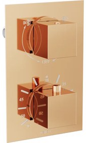 Mexen CUBE - 2 kimenetű, rejtett zuhanycsaptelep, Rose gold, 77502-60