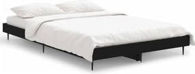vidaXL fekete szerelt fa ágykeret 120 x 190 cm
