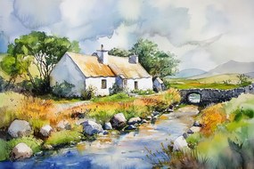 VĂĄszonkĂ©p Canvas TĂĄjkĂ©p ĂrorszĂĄg Falu HĂĄz HĂd Patak KilĂĄtĂĄs 60x40