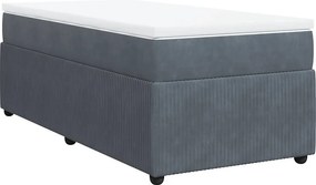 vidaXL sötétszürke bársony rugós ágy matraccal 90x190 cm