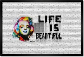 Poszterek keretben 60x40 Banksy Life is beautiful