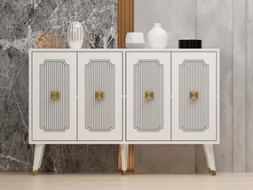 Derasi komód, fehér-arany, 120 cm