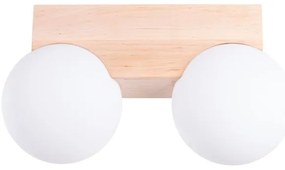 Sollux SL.1683 - Mennyezeti lámpa BULBO 2xG9/8W/230V bükkfa/fehér