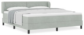 Boxspring Ágy Matrac Kivilágos Szürke 180x200 cm Bársony