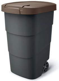 Prosperplast Wheeler 90 l szemetes kuka antracit barna fedéllel